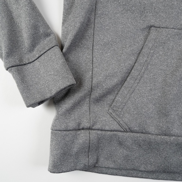 NIKE Dri-Fit fleece pullover hoodie grey with pink swoosh logo size S - Picture 6 of 10